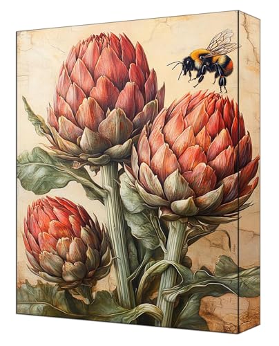Malen nach Zahlen Erwachsene Set, DIY Malen Nach Zahlen Blumen mit 3 Pinseln und Acrylfarben, Knitterfreie Leinwand 90 x 120cm, Paint by Numbers für Erwachsene Ohne Rahmen, Heimdekoration Biene G-342 von FASLQQAA