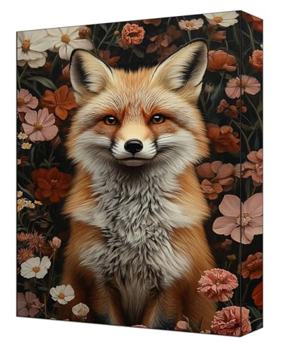 Malen nach Zahlen Erwachsene Set, DIY Malen Nach Zahlen Blumen mit 3 Pinseln und Acrylfarben, Knitterfreie Leinwand 90 x 120cm, Paint by Numbers für Erwachsene Ohne Rahmen, Heimdekoration Fuchs G-322 von FASLQQAA