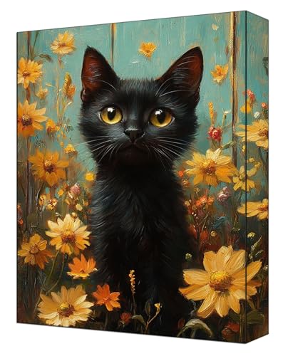 Malen nach Zahlen Erwachsene Set, DIY Malen Nach Zahlen Blumen mit 3 Pinseln und Acrylfarben, Knitterfreie Leinwand 90 x 120cm, Paint by Numbers für Erwachsene Ohne Rahmen, Heimdekoration Katze G-336 von FASLQQAA