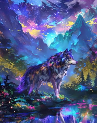Traum Diamond Painting, Diamond Painting für Kinder Wolf 2 DIY Bastelset Erwachsene, Damen Favorit Alle Full Kristall Strass Handwerk ,Kreative Geschenk, Wanddekoration für Zuhause 40x55cm Y-374 Traum Diamond Painting, Diamond Painting für Kinder Wolf 2 DIY Bastelset Erwachsene, Damen Favorit Alle Full Kristall Strass Handwerk ,Kreative Geschenk, Wanddekoration für Zuhause 40x55cm Y-374 von FASLQQAA