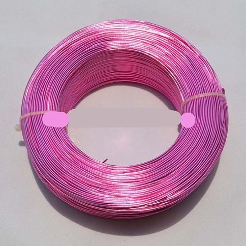 FASOLI Aluminiumdraht, 1 mm, rund, plattierter Aluminium-Basteldraht for Floristik, for handgewebte Bastel-Verbrauchsmaterialien, Herstellung von geflochtenem Material, 20 Meter/Rolle (Color : Pink) von FASOLI