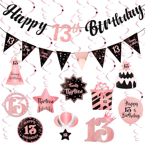 FASOTY 13 Geburtstag Dekorationen für Mädchen Rose Gold Vormontiert 13 Geburtstag Dekoration Set Happy 13th Birthday Banner 13 Jahre alt Mädchen Geburtstag Party Supplies FASOTY 13 Geburtstag Dekorationen für Mädchen Rose Gold Vormontiert 13 Geburtstag Dekoration Set Happy 13th Birthday Banner 13 Jahre alt Mädchen Geburtstag Party Supplies von FASOTY