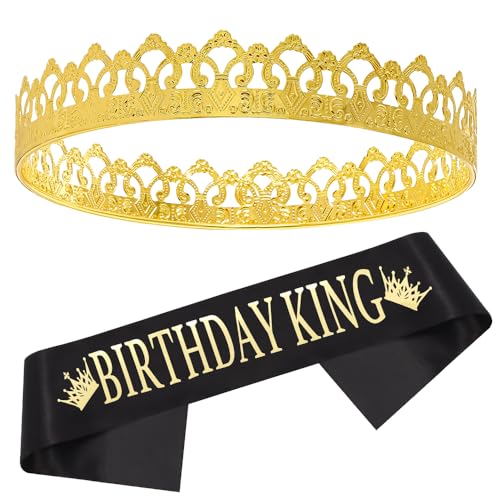 FASOTY Geburtstag König Krone und Schärpe, Abschlussball Party Dekorationen für Männer Geburtstagsgeschenke FASOTY Geburtstag König Krone und Schärpe, Abschlussball Party Dekorationen für Männer Geburtstagsgeschenke von FASOTY