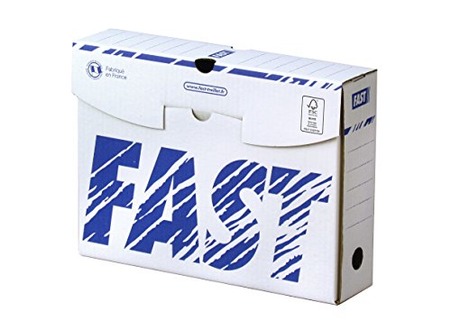 Manuelle Schnellarchivierboxen (10 Stück, 8 cm Rücken, 25 x 33 cm), weiß/blau von FAST