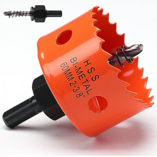 Lochsäge 60mm Orange, Schnellarbeitsstahl HSS M42 Bi-Metall Lochsäge holz, Lochfräser mit Sechskant Schaft und Bohrer mit 30mm Schnitttiefe für holz, Trockenbau und Metallblech Lochsäge 60mm Orange, Schnellarbeitsstahl HSS M42 Bi-Metall Lochsäge holz, Lochfräser mit Sechskant Schaft und Bohrer mit 30mm Schnitttiefe für holz, Trockenbau und Metallblech von FASTDEPLE