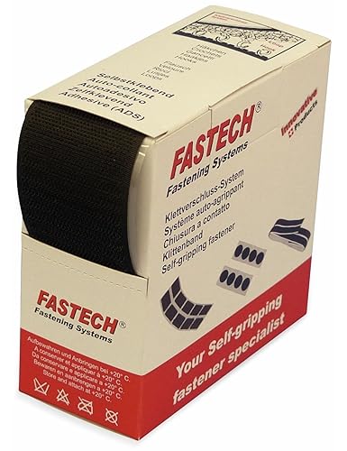FASTECH® 5 m x 50 mm schwarz 5 m x 50 m Hotmelt Klettband zum Aufkleben Hakenteil B50-SK-H-999905 von Fastech