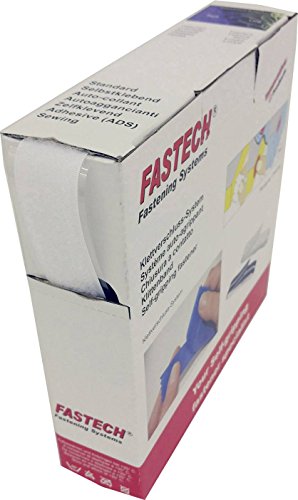 FASTECH® B25-SKL02000010 Klettband Hotmelt zum Kleben Velour 10m x 25mm weiß 10m von Fastech