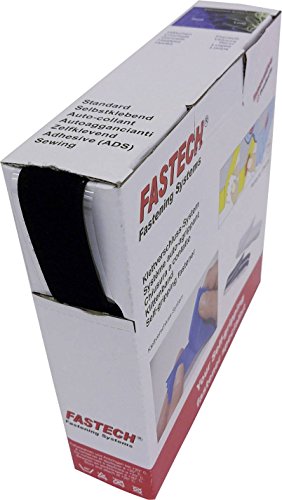 FASTECH® B25-SKL02999910 Klettband Hotmelt zum Aufkleben Velour 10m x 25mm schwarz 10m von Fastech