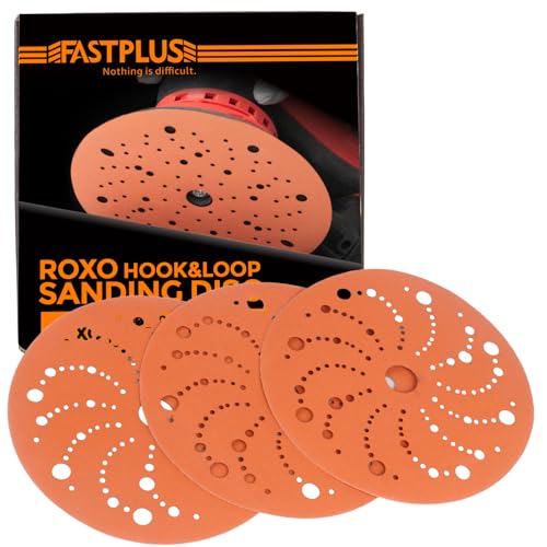 150mm Schleifscheiben 50 STÜCKE Keramik 180 Körnung Schleifpapier 150mm Klett Mehrlochmuster für Karosserieanwendungen, Holzschleifen, Schleifen von blankem Metall, Grundierung von FASTPLUS