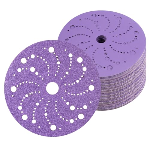 25 Stück Schleifscheiben 150mm Körnung 80/120/180/400/800 Keramik Schleifscheibe Haken und Schnalle Multi-Loch Haltbarkeit und Effizienz Saubere Schleifscheibe für Holz, Metall, Kunststoff von FASTPLUS