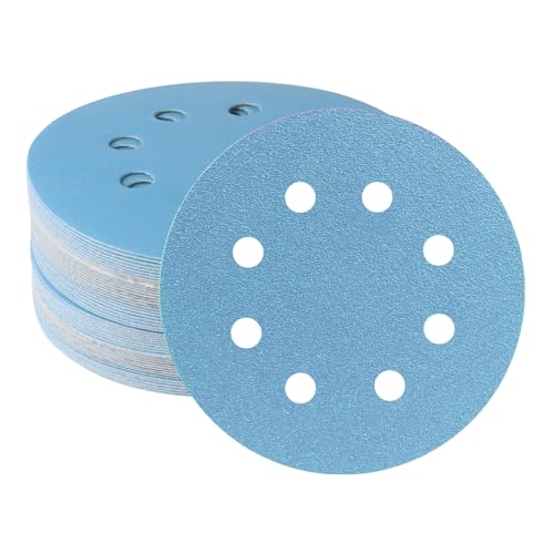48 Stück 125 mm Schleifscheiben, Körnung 40, Klett-Schleifscheibe, 12,7 cm, 8 Löcher, blaue Keramik-Schleifscheiben, staubfrei und langlebig, Exzenterschleifscheiben für Automobil- und Holzbearbeitung 48 Stück 125 mm Schleifscheiben, Körnung 40, Klett-Schleifscheibe, 12,7 cm, 8 Löcher, blaue Keramik-Schleifscheiben, staubfrei und langlebig, Exzenterschleifscheiben für Automobil- und Holzbearbeitung von FASTPLUS