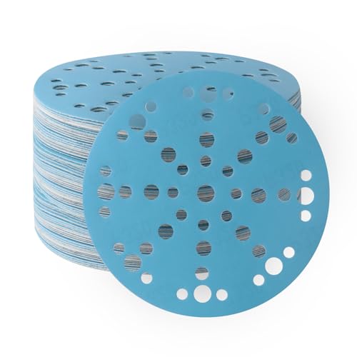 50 Schleifscheiben, 150 mm, 49 Löcher, Körnung 80, Keramik, Blau, Schleifpapier, Staubschutz, Schleifscheibe, zum Entfernen von Staub, Holz, Metall, Auto 50 Schleifscheiben, 150 mm, 49 Löcher, Körnung 80, Keramik, Blau, Schleifpapier, Staubschutz, Schleifscheibe, zum Entfernen von Staub, Holz, Metall, Auto von FASTPLUS