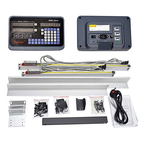 FASTTOBUY 2 Achsen Digitalanzeige-kit mit Linear Maßstab 200mm+450mm Glasmaßstab, DRO Axis Digital Readout Scale 8'' 18'' Set, zum Fräsen Bohrmaschine, DHL Ship (Effektiver Hub:200mm+450mm), 200+450 von FASTTOBUY