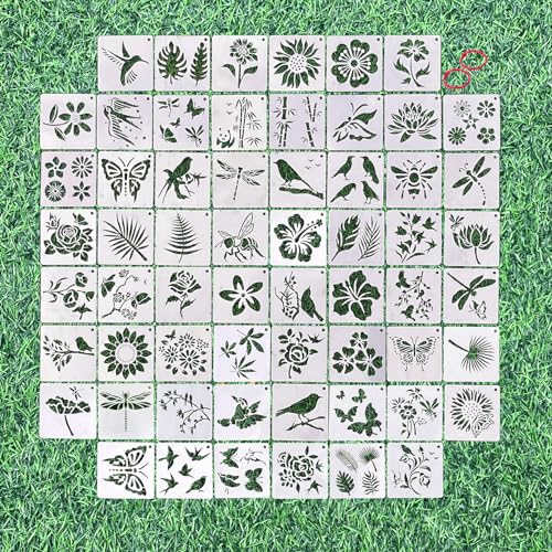 Schablonen für Bastelarbeiten und Dekoration, mit Schnappring, 10,2 cm, für kleine Tiere, Pflanzen, Blumen, Insekten, zum Basteln, wiederverwendbar, waschbar, 60 Stück Schablonen für Bastelarbeiten und Dekoration, mit Schnappring, 10,2 cm, für kleine Tiere, Pflanzen, Blumen, Insekten, zum Basteln, wiederverwendbar, waschbar, 60 Stück von FAUDRECRO