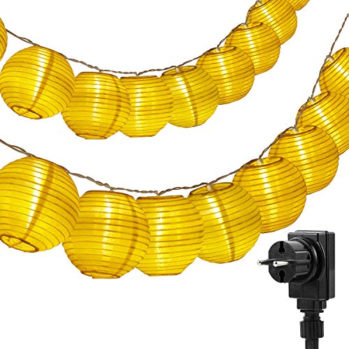 FAUETI 30er Lampion Lichterkette Außen, 7,2M Gesamtlänge mit Stecker, GS-geprüft & IP44 wasserdicht, Warmweiße Deko für Garten, Balkon, Terrasse & Party FAUETI 30er Lampion Lichterkette Außen, 7,2M Gesamtlänge mit Stecker, GS-geprüft & IP44 wasserdicht, Warmweiße Deko für Garten, Balkon, Terrasse & Party von FAUETI