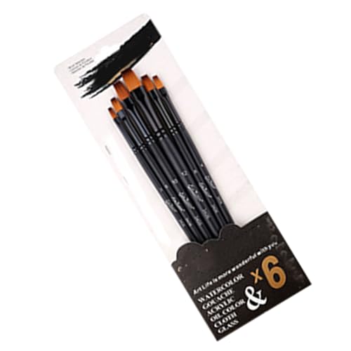 FAUOSWUK 6pcs Aquarellpinsel Pinsel, Acrylpinsel -Pinsel -Set mit 6 Größen für Künstler Studenten Erwachsene Malerei (Flache Gipfel) von FAUOSWUK