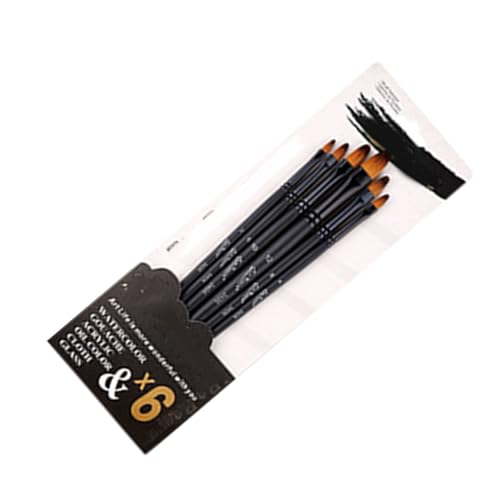 FAUOSWUK 6pcs Aquarellpinsel Pinsel, Acrylpinsel -Pinsel -Set mit 6 Größen für Künstler Studenten Erwachsene Malerei (Runder Nagel) von FAUOSWUK