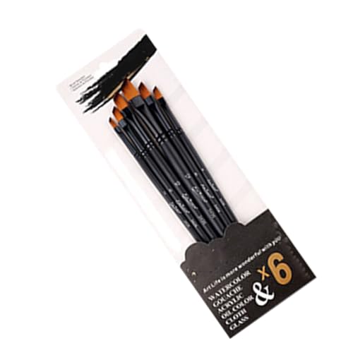 FAUOSWUK 6pcs Aquarellpinsel Pinsel, Acrylpinsel -Pinsel -Set mit 6 Größen für Künstler Studenten Erwachsene Malerei (Schrägspeak) von FAUOSWUK