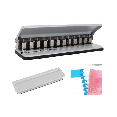FAUOSWUK Locher mit 12 Pilzlöchern, verstellbar, für A4/B5/A5/A7, aus Kunststoff, mit 6 Blatt Kapazität, verstellbarer Schneidkopf, inkl. Positionierlochlineal FAUOSWUK Locher mit 12 Pilzlöchern, verstellbar, für A4/B5/A5/A7, aus Kunststoff, mit 6 Blatt Kapazität, verstellbarer Schneidkopf, inkl. Positionierlochlineal von FAUOSWUK