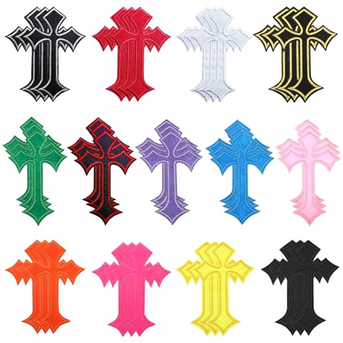 FAURAPMNG 39 PCs Kreuzflecken, gemischte Farbeisen auf Cross Applique Patch, bestickte Patches Vintage Cross Applique für Reparaturen DIY -Kleidung Hemd Jacken Rucksäcke Jeans FAURAPMNG 39 PCs Kreuzflecken, gemischte Farbeisen auf Cross Applique Patch, bestickte Patches Vintage Cross Applique für Reparaturen DIY -Kleidung Hemd Jacken Rucksäcke Jeans von FAURAPMNG