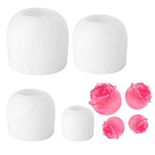 Silikonform für Harz-Kerzen, 3D-Rose, Aromatherapie, Gips, Eis-Silikonform, Kerzen, Seife, Kuchen, Fondant, Schokolade, Epoxid-Gießharz, Form für Handwerk, handgefertigt, Geschenk, 4 Stück Silikonform für Harz-Kerzen, 3D-Rose, Aromatherapie, Gips, Eis-Silikonform, Kerzen, Seife, Kuchen, Fondant, Schokolade, Epoxid-Gießharz, Form für Handwerk, handgefertigt, Geschenk, 4 Stück von FAURAPMNG