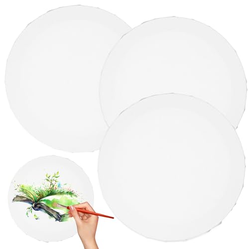 FAVOMOTO Bespannter Keilrahmen Künstlerbedarf Skizzieren - 3 Stück zum Bemalen 20cm Round Blanko Leinwände Geeignet Bespannter Rahmen, Keilrahmen Set für Künstlerbedarf Acryl und Ölmalerei FAVOMOTO Bespannter Keilrahmen Künstlerbedarf Skizzieren - 3 Stück zum Bemalen 20cm Round Blanko Leinwände Geeignet Bespannter Rahmen, Keilrahmen Set für Künstlerbedarf Acryl und Ölmalerei von FAVOMOTO