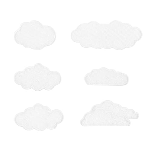 FAVOMOTO Patch Wolken 6 Stücke Wolkenform Stickerei Appliques Kleidung Patches Stickerei Patches für Kleidung Jacke Jeans Spitze Applique Diy Kleidung Dekorationen von FAVOMOTO