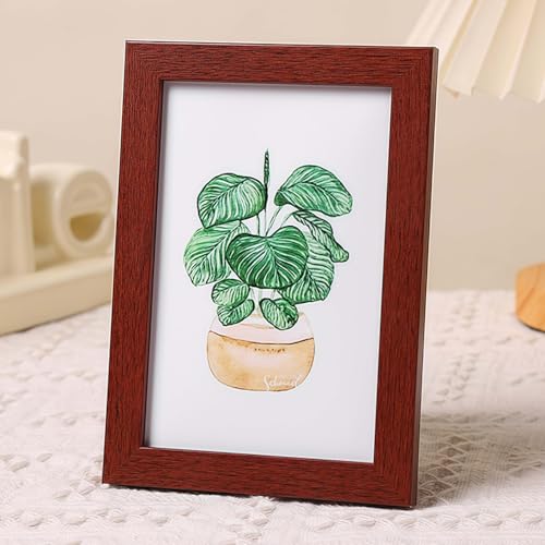 Bilderrahmen, 15,2 x 10,2 cm, Holz-Bilderrahmen mit Ständer, Tisch- oder Wandbehang, für Zuhause und Büro, Walnussholz, 436 von FAVORTALK