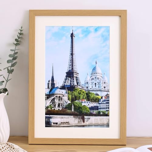 Holz435 Bilderrahmen, A4, für Tischplatte und Wand, Holz-Bilderrahmen für Zuhause und Büro, 21 x 29,7 cm, 30,5 x 20,3 cm von FAVORTALK