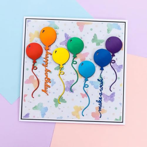 FAWENUCY Scrapbooking-Stanzformen, "Happy Birthday", Ballon-Metall-Stanzformen für Kartenherstellung, Papierbastel-Stanzschablone, Hintergrundprägeschablonen, DIY-Album-Dekor (Buchstabenballons, 20 x FAWENUCY Scrapbooking-Stanzformen, "Happy Birthday", Ballon-Metall-Stanzformen für Kartenherstellung, Papierbastel-Stanzschablone, Hintergrundprägeschablonen, DIY-Album-Dekor (Buchstabenballons, 20 x von FAWENUCY