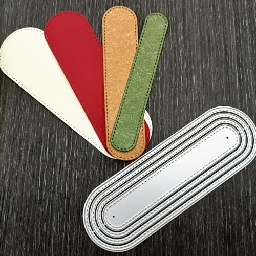 FAWENUCY Scrapbooking-Stanzformen, Schichtrahmen, Metall-Stanzformen für Kartenherstellung, Papierbastel-Stanzschablone, Hintergrundprägeschablonen, DIY-Album-Dekor (Bookmark A-14 x 5,5 cm) von FAWENUCY