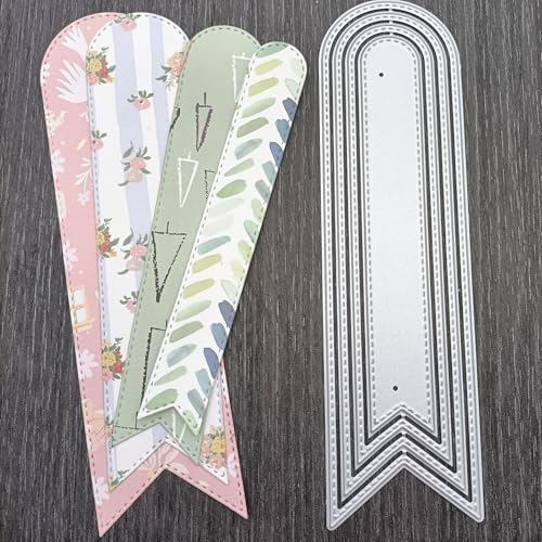 FAWENUCY Scrapbooking-Stanzformen, Schichtrahmen, Metall-Stanzformen für Kartenherstellung, Papierbastel-Stanzschablone, Hintergrundprägeschablonen, DIY-Album-Dekor (Bookmark B-17 x 5,5 cm) von FAWENUCY