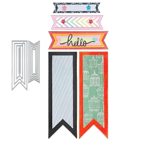 FAWENUCY Scrapbooking-Stanzformen, Schichtrahmen, Metall-Stanzformen für Kartenherstellung, Papierbastel-Stanzschablone, Hintergrundprägeschablonen, DIY-Album-Dekor (Bookmarken-Set, 14,3 x 5,5 cm FAWENUCY Scrapbooking-Stanzformen, Schichtrahmen, Metall-Stanzformen für Kartenherstellung, Papierbastel-Stanzschablone, Hintergrundprägeschablonen, DIY-Album-Dekor (Bookmarken-Set, 14,3 x 5,5 cm von FAWENUCY
