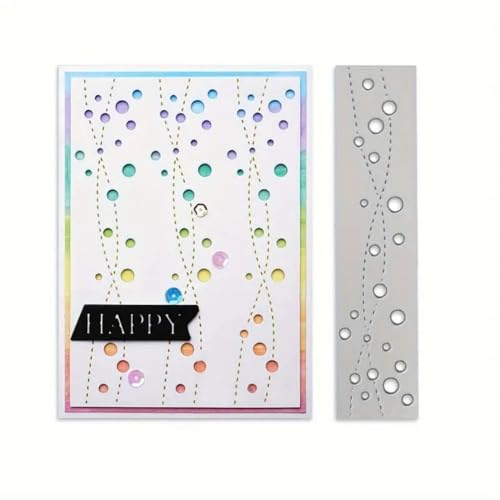 FAWENUCY Scrapbooking-Stanzformen, rechteckiger Rahmen, Metall-Stanzformen für Kartenherstellung, Papierbastel-Stanzschablone, Hintergrundprägeschablonen, DIY-Album-Dekor (Blasenrahmen, 3 x 13 cm) von FAWENUCY