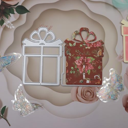 FAWENUCY Scrapbooking-Stanzformen, rechteckiger Rahmen, Metall-Stanzformen für Kartenherstellung, Papierbastel-Stanzschablone, Hintergrundprägeschablonen, DIY-Album-Dekor (Schleifen-Box, 14,5 x 10,6 FAWENUCY Scrapbooking-Stanzformen, rechteckiger Rahmen, Metall-Stanzformen für Kartenherstellung, Papierbastel-Stanzschablone, Hintergrundprägeschablonen, DIY-Album-Dekor (Schleifen-Box, 14,5 x 10,6 von FAWENUCY