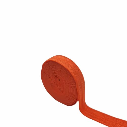 FAYADA Elastisches Band zum Umklappen, 1,6 cm, faltbares FOE-Band, elastisches Band für Haargummis, Stirnbänder, Nähen, Handwerk, 4,5 m (Orange) von FAYADA