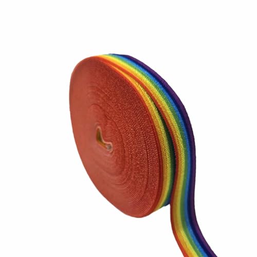 FAYADA Elastisches Band zum Umklappen, 1,6 cm x 9,1 m, Pastell-Regenbogenfarben, elastisches Nähband, Spandex-Band für Haarschleifen, DIY, Basteln, Haarbänder, Stirnbänder, Stoffband (Regenbogenfarben FAYADA Elastisches Band zum Umklappen, 1,6 cm x 9,1 m, Pastell-Regenbogenfarben, elastisches Nähband, Spandex-Band für Haarschleifen, DIY, Basteln, Haarbänder, Stirnbänder, Stoffband (Regenbogenfarben von FAYADA