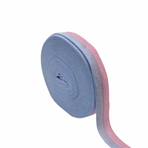 FAYADA Faltbares Gummiband, 1,6 cm x 9,1 m, Pastell-Regenbogenfarben, elastisches Nähband, Spandex-Band für Haarschleifen, DIY, Basteln, Haarbänder, Stirnbänder, Stoffband (Regenbogenfarben, 3) von FAYADA