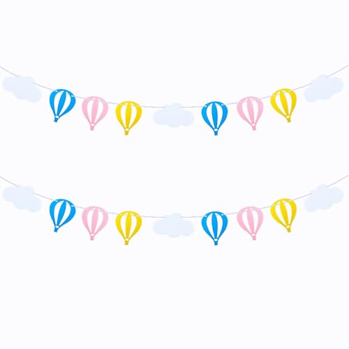 FAZHBARY 2 Pack Heißluftballon Wolke Girlande Filz Banner Hängende Heißluftballon Wolke für Himmel Mottoparty Babyparty Dekorationen FAZHBARY 2 Pack Heißluftballon Wolke Girlande Filz Banner Hängende Heißluftballon Wolke für Himmel Mottoparty Babyparty Dekorationen von FAZHBARY