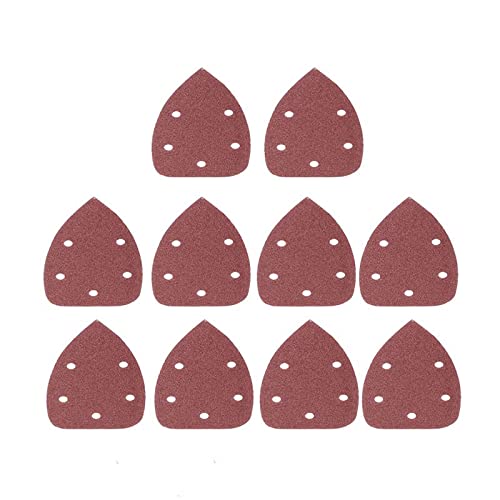 Dreiecks-Schleifblätter, Dreiecks-Schleifpads 10 Stück Schleifpapier-Dreieck, 140 x 90 mm, Körnung 40–240, Klett-Schleifpapierscheibe, 5 Löcher, Schleifwerkzeuge for Polieren, 10 Stück(Grit 40) von FBANULPEX