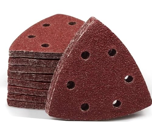 Dreiecks-Schleifblätter, Dreiecks-Schleifpads 100 Stück Dreieck-Schleifpapier 90 * 90 mm 6 Löcher Hakenschlaufe 40-400 Körnung Schleifscheibe for Holz Leder Stein Glas Endbearbeitung Schleifen(80) Dreiecks-Schleifblätter, Dreiecks-Schleifpads 100 Stück Dreieck-Schleifpapier 90 * 90 mm 6 Löcher Hakenschlaufe 40-400 Körnung Schleifscheibe for Holz Leder Stein Glas Endbearbeitung Schleifen(80) von FBANULPEX