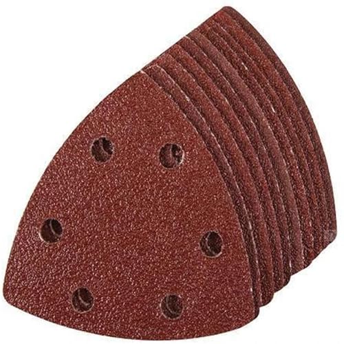 Dreiecks-Schleifblätter, Dreiecks-Schleifpads 20 Stück 90 * 90 mm 6-Loch-Schleifblätter Dreieckiges rotes Schleifpapier Klettverschluss 40-240 Körnung Schleifscheibe for Schleifen von Holz(320) von FBANULPEX