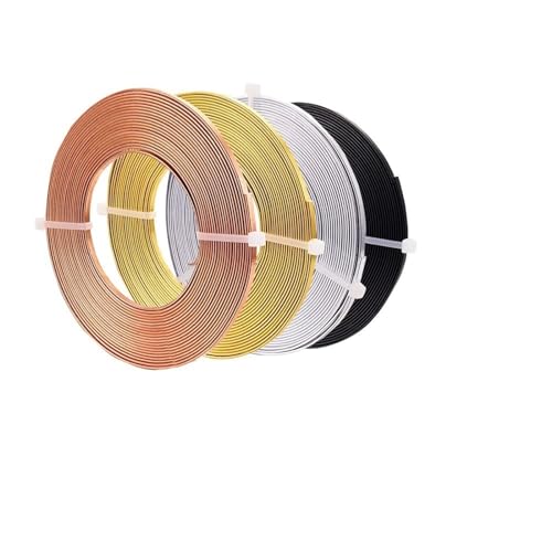 FBANULPEX Aluminiumdraht, biegsamer Metalldraht 3/4 Rollen 3 mm/5 mm Flacher Aluminiumdraht for Basteln von Lünettenstreifen for DIY-Schmuckherstellungssets, Aluminium-Basteldraht(3mm 5m a roll) von FBANULPEX