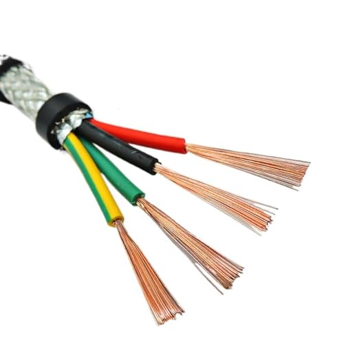 FBANULPEX Verzinnter Kupferdraht, UL2464 Signalkabel, 26 AWG, 5 m, 24 AWG reines Kupfer, 22 AWG geschirmtes Kabel (4 Kerne, 24 AWG, 5 m) von FBANULPEX