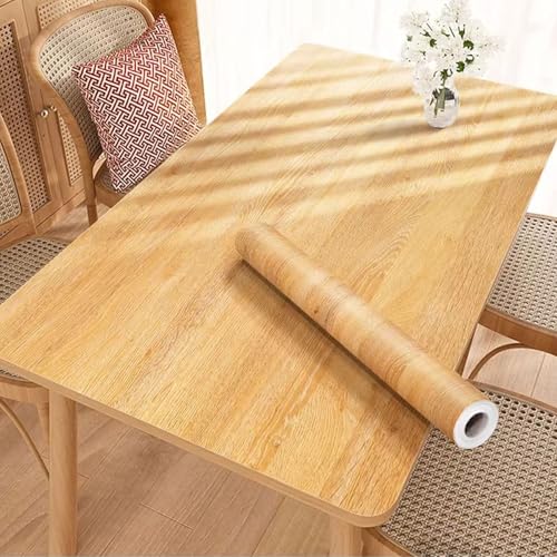 Holzmaserungs-Bodenband, selbstklebende Tapete Selbstklebende Tischfolie in Holzoptik, wasserfester Möbelaufkleber, dicker 0,36 mm Tischschutz, langlebiges dekoratives Vinyl(Optionen 1,60x300cm) von FBANULPEX