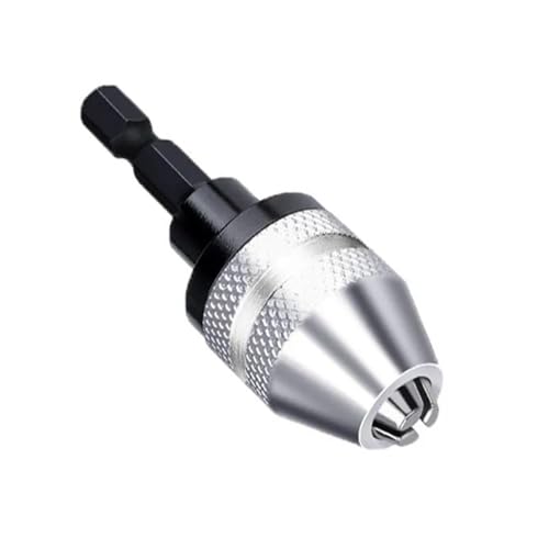 FBFTGMRMTA Schnellspannbohrfutter 0,3–3,6 mm, Umrüstwerkzeug, 1/4-Zoll-Sechskantschaft, Schnellwechsel-Adapterbohrfutter for elektrische(Silver) von FBFTGMRMTA