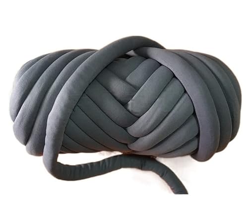 Dicke Wolle, superdickes, grobes Garn, Handstricken, Häkeln, weiche Baumwolle, Sicken, Häkeln, weiche Baumwolle, Stricken, Roving, grobes Spinnen, Häkelwolle (Farbe: Grau, 1 kg) (Dunkelgrau) von FBHappiness