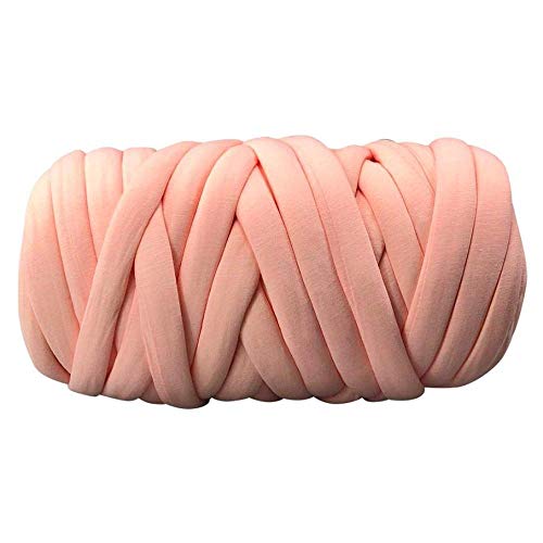 Wolle, 1000 g, supergrobes Strickgarn für Decken, vegan, geflochten, weiches Dec Strickgarn für Decken, vegan, geflochten, weiches Deckengarn, Armstrick- und Häkelwolle (Farbe: Creme) (Pink) von FBHappiness