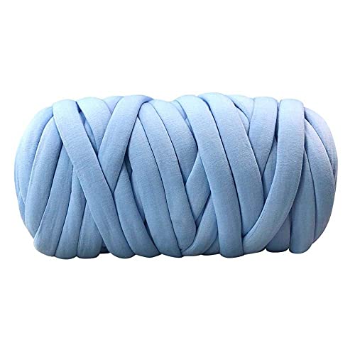 Wolle, 1000 g, supergrobes Strickgarn für Decken, vegan, geflochten, weiches Dec Strickgarn für Decken, vegan, geflochten, weiches Deckengarn, Armstrick- und Häkelwolle (Farbe: Kamel) (Blau) von FBHappiness