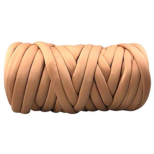Wolle, 1000 g, supergrobes Strickgarn für Decken, vegan, geflochten, weiches DecStrickgarn für Decken, vegan, geflochten, weiches Deckengarn, Armstrick- und Häkelwolle (Farbe: Kamel) (Kamel) von FBHappiness